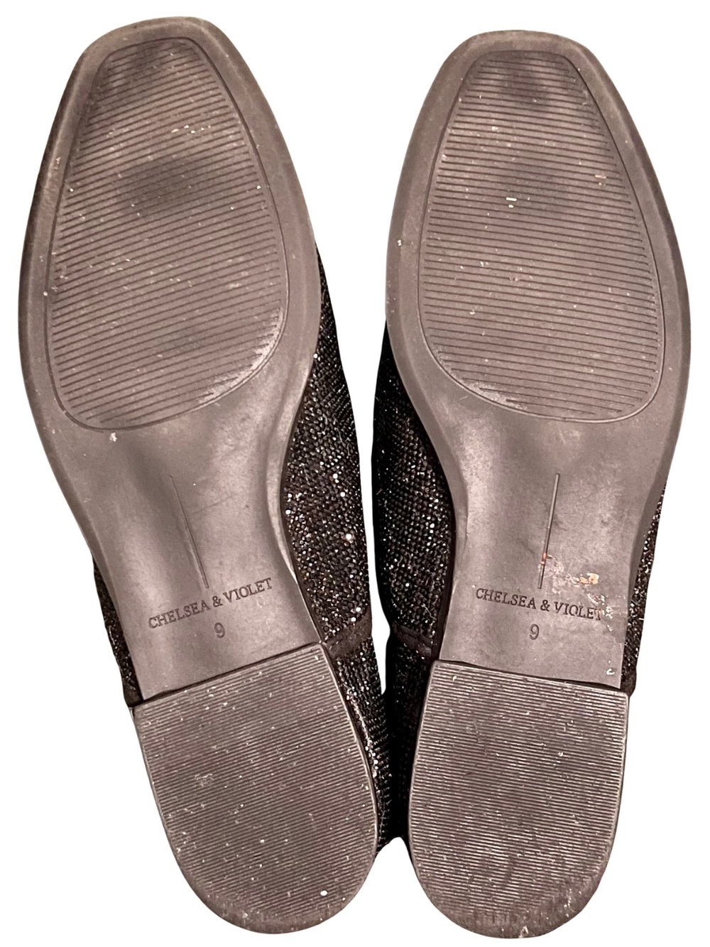 Chelsea & Violet Leone Black Crystal Rhinestone Loafers Size 9 - Picture 7 of 9
